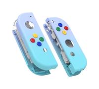 eXtremeRate DIY Replacement Shell Buttons for Nintendo Switch & Switch OLED, Gradient Violet Blue Housing Case with Corlorful Button for Joycon Handheld Controller [Only the Shell, NOT the Joycon]