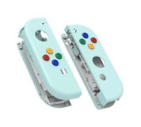 eXtremeRate DIY Replacement Shell Buttons for Nintendo Switch & Switch OLED, Light Cyan Custom Housing Case with Corlorful Button for Joycon Handheld Controller [Only the Shell, NOT the Joycon]