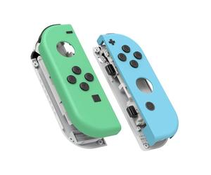 eXtremeRate DIY Replacement Shell Buttons for Nintendo Switch & Switch OLED, Mint Green & Heaven Blue Custom Housing Case with Full Set Button for Joycon Controller [Only the Shell, NOT the Joycon]