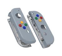 eXtremeRate DIY Replacement Shell Buttons for Nintendo Switch & Switch OLED, New Hope Gray Custom Housing Case with Corlorful Button for Joycon Handheld Controller [Only the Shell, NOT the Joycon]