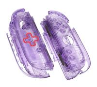 eXtremeRate DIY Replacement Shell (D-Pad Ver) Buttons for Joycon 2, Custom Full Set Housing + Decorative Strips + Middle Bracket + Buttons for Nintendo Switch 2 - Deluxe Version - Clear Atomic Purple