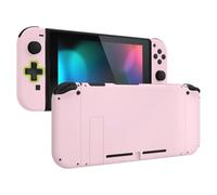 eXtremeRate Dpad Version Custom Full Set Shell for Nintendo Switch, Replacement Console Back Plate, NS Joycon Handheld Controller Housing with Buttons for Nintendo Switch - Cherry Blossoms Pink