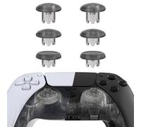 eXtremeRate EDGE Sticks Swappable Thumbsticks for PS5/PS5 Controller, Clear Black Replacement Interchangeable Analog Stick Joystick for PS4 All Model Controllers Universal