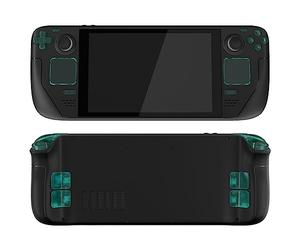 eXtremeRate Emerald Green Replacement Full Set Buttons for Steam Deck, DIY Custom ABXY D-pad Trackpad Bumpers Triggers Button and Screwdriver Tool for Steam Deck LCD Handheld Console - Without Console