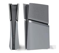 eXtremeRate eXcover Console Replacement Top Bottom Cover Compatible with ps5 Slim Digital Edition, Side Panel Faceplate Back Plate With Cooling Vent Compatible with ps5 Slim Digital - New Hope Gray