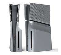 eXtremeRate eXcover Console Replacement Top Bottom Cover Compatible with ps5 Slim Disc Edition, Side Panel Faceplate Back Plate with Cooling Vent Shell Compatible with ps5 Slim Disc - New Hope Gray