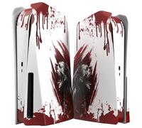 eXtremeRate eXcover Cover Plate Faceplates Compatible with ps5 Console Disc Edition, Replacement Top Bottom Faceplate Backplate Shell Skin for ps5 Disc Version - Blood Zombie - Console NOT Included