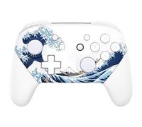 eXtremeRate Faceplate Backplate Handles for Nintendo Switch Pro Controller, The Great Wave Off Kanagawa Replacement Hand Grip Housing Shell Buttons for Nintendo Switch Pro Controller - NO Controller