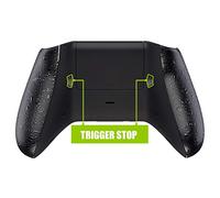eXtremeRate FlashShot Trigger Stop Bottom Shell Kit for Xbox One S & One X Controller, Redesigned Back Shell & Textured Black Handle Grips & Hair Trigger for Xbox One S X Controller Model 1708