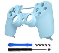 eXtremeRate Front Matte Replacement Case Cover for Playstation 4 PS4 Slim PS4 Pro Controller (CUH-ZCT2 JDM-040 JDM-050 JDM-055) - Azure