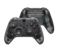 eXtremeRate Full Set Shell Buttons for Xbox Series X & S Controller, Clear Black Replacement Side Rails Grips Front Back Plate Cover for Xbox Core Wireless Controller [Controller NOT Included]
