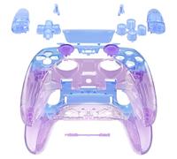 eXtremeRate Full Set Shell with Buttons Touchpad Compatible with p s 5 Edge Controller, Gradient Translucent Bluebell Replacement Decorative Trim Shell Front Back Plates for p-s-5 Edge Controller