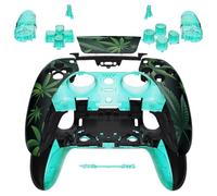 eXtremeRate Full Set Shell with Buttons Touchpad Cover Compatible with p s 5 Edge Controller, Green Weeds Replacement Decorative Trim Shell Front Back Plates Compatible with p-s-5 Edge Controller