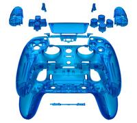 eXtremeRate Full Set Shell with Buttons Touchpad Cover Compatible with ps5 Edge Controller, Clear Blue Replacement Decorative Trim Shell Front Back Plates Compatible with ps5 Edge Controller