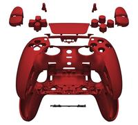 eXtremeRate Full Set Shell with Buttons Touchpad Cover Compatible with ps5 Edge Controller, Scarlet Red Replacement Decorative Trim Shell Front Back Plates Compatible with ps5 Edge Controller