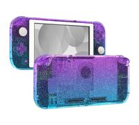 eXtremeRate Glitter Gradient Translucent Bluebell & Blue DIY Replacement Shell for Nintendo Switch Lite, NSL Handheld Controller Housing w/Screen Protector, Custom Case Cover for Nintendo Switch Lite