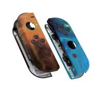eXtremeRate Gold Star Universe Patterned Soft Touch Grip Joy con Handheld Controller Housing with Full Set Buttons, DIY Replacement Shell Case for Nintendo Switch Joycon & Switch OLED Joy con