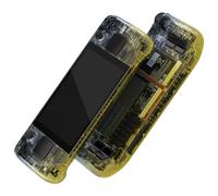 eXtremeRate Gradient Black Yellow Custom Glossy Faceplate Back Plate Shell for Steam Deck, Handheld Console Replacement Housing Case, DIY Full Set Shell w/Buttons for Steam Deck LCD - Console Without