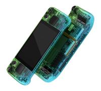 eXtremeRate Gradient Translucent Green Blue Custom Faceplate Back Plate Shell for Steam Deck, Handheld Replacement Housing Case, DIY Full Set Shell w/Buttons for Steam Deck LCD - Console Without