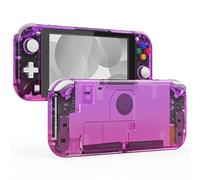 eXtremeRate Gradient Translucent Purple Rose Red DIY Replacement Shell for Nintendo Switch Lite, NSL Handheld Controller Housing w/Screen Protector, Custom Case Cover for Nintendo Switch Lite
