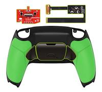 eXtremeRate Green Real Metal Buttons (RMB) Version Rise 2.0 Remap Kit for ps5 Controller BDM-010 BDM-020 with Black Rubberized Grip Back Shell, Programable Back Buttons Attachment - Without Controller
