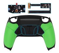eXtremeRate Green Rubberized Grip Programable RISE4 Remap Kit for ps5 Controller BDM-010 BDM-020, Upgrade Board & Redesigned Back Shell & 4 Back Buttons - Without Controller