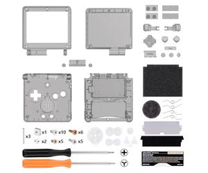 eXtremeRate IPS Ready Upgraded Clear Black Custom Replacement Housing Shell for Gameboy Advance SP GBA SP - Compatible with Both IPS & Standard LCD - Console & Screen NOT Included