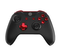 eXtremeRate LB RB LT RT Bumpers Triggers D-Pad ABXY Start Back Sync Buttons, Chrome Red Full Set Buttons Repair Kits with Tools for Xbox One S & Xbox One X Controller (Model 1708)