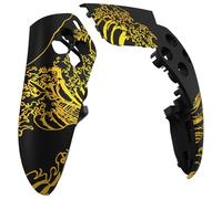eXtremeRate Left Right Front Top Shell with Touchpad Compatible with p s 5 Edge Controller DIY Replacement Faceplate Shell Custom Touch Pad Cover - The Great Golden Wave Off Kanagawa - Black