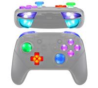 eXtremeRate Luminated Thumbsticks D-pad ABXY ZR ZL L R Buttons DTFS LED Kit V2 for NS Pro Controller - Clear - 9 Colors Modes 6 Areas DIY Options - Controller NOT Included