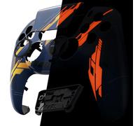 eXtremeRate LUNA Redesigned Front Shell Touchpad Compatible with ps5 Controller BDM-010 020 030 040 050, Glow in Dark Mecha - Orange Replacement Touch Pad Cover Compatible with ps5 Controller