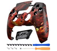 eXtremeRate LUNA Redesigned Front Shell Touchpad Compatible with ps5 Controller BDM-010 020 030 040 050 060, Purgatory Fire Serpent Replacement Faceplate Case Cover Compatible with ps5 Controller