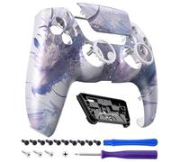 eXtremeRate LUNA Redesigned Front Shell Touchpad Compatible with ps5 Controller BDM-010 020 030 040 050 060, Replacement Faceplate Case Cover Compatible with ps5 Controller - Crystal Dragon