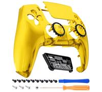 eXtremeRate LUNA Redesigned Front Shell Touchpad Compatible with ps5 Controller BDM-010 020 030 040 050, Chrome Gold Replacement Housing Custom Touch Pad Cover - Without Controller