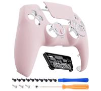 eXtremeRate LUNA Redesigned Front Shell Touchpad Compatible with ps5 Controller BDM-010 020 030 040 050, Cherry Blossoms Pink Replacement Custom Touch Pad Cover Compatible with ps5 Controller