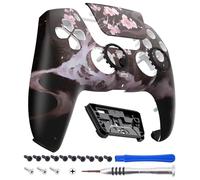 eXtremeRate LUNA Redesigned Front Shell Touchpad Compatible with ps5 Controller BDM-010 020 030 040 050 060, Replacement Faceplate Case Cover Compatible with ps5 Controller - Blossom In The Darkness
