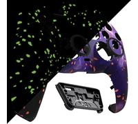 eXtremeRate LUNA Redesigned Front Shell Touchpad Compatible with ps5 Controller BDM-010 020 030 040 050, Glow in Dark - Cosmic Camo Replacement Faceplate Case Cover Compatible with ps5 Controller