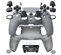 eXtremeRate Luna Redesigned Full Set Housing Shell Buttons Touchpad Cover Compatible with ps5 Controller BDM-030 040 050, New Hope Gray Replacement Top Bottom Cover Case Compatible with ps5 Controller