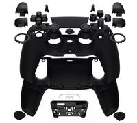 eXtremeRate Luna Redesigned Full Set Housing Shell Buttons Touchpad Cover Compatible with ps5 Controller BDM-030 040 050 060, Custom Black Replacement Top Bottom Case Compatible with ps5 Controller