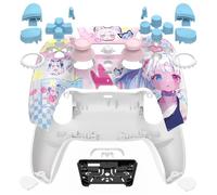 eXtremeRate Luna Redesigned Full Set Shell Buttons Touchpad Cover Compatible with ps5 Controller BDM-030 BDM-040 BDM-050, MeWoow Replacement Top Bottom Cover Compatible with ps5 Controller