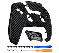 eXtremeRate LUNA Redesigned Graphite Carbon Fiber Front Shell Touchpad Compatible with ps5 Controller BDM-010 020 030 040 050, Replacement Custom Touch Pad Cover Compatible with ps5 Controller