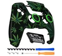 eXtremeRate LUNA Redesigned Green Weeds Front Shell Touchpad Compatible with ps5 Controller BDM-010 020 030 040 050, DIY Replacement Custom Touch Pad Cover Compatible with ps5 Controller