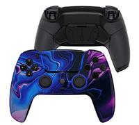 eXtremeRate LUNA Redesigned Origin of Chaos Front Shell Touchpad Compatible with ps5 Controller BDM-010 BDM-020 BDM-030, Rubberized Grip 4 Back Buttons RISE4 Remap Kit for PS5 Controller BDM 010 & 020