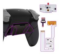 eXtremeRate Metal RISE4 V3 Remap Kit for PS5 Controller BDM-030 040 050, Redesigned Black Back Button Rubberized Grip Bottom Shell Upgrade Board 4 Back Paddles Attachment for PS5 Controller