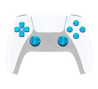 eXtremeRate Metal Thumbsticks Dpad ABXY Buttons for ps5 Controller, Custom kit Replacement Aluminum Analog Thumbsticks & Action Buttons & Direction Keys for ps5 Controller - Blue