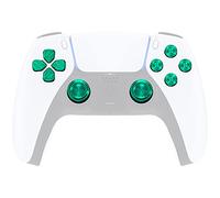 eXtremeRate Metal Thumbsticks Dpad ABXY Buttons for PS5 Controller, Custom kit Replacement Aluminum Analog Thumbsticks & Action Buttons & Direction Keys for PS5 Controller - Green