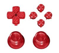 eXtremeRate Metal Thumbsticks Dpad ABXY Buttons for ps5 Controller, Custom kit Replacement Aluminum Analog Thumbsticks & Action Buttons & Direction Keys for ps5 Controller - Red