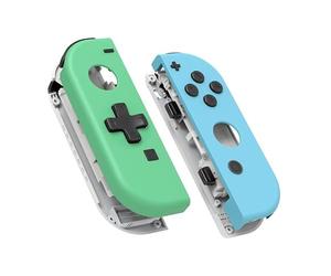 eXtremeRate Mint Green & Heaven Blue DIY Housing (D-Pad Version) with Full Buttons for Joycon Handheld Controller, Replacement Shell for Nintendo Switch & Switch OLED [Only the Shell, NOT the Joycon]