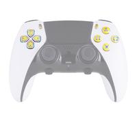 eXtremeRate Multi-Colors Luminated D-pad Action Create Option Face Buttons for PS5 Edge Controller, 7 Colors 9 Effects D&F LED Kit for PS5 Edge Controller - Chrome Gold Classical Symbols Buttons