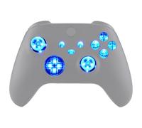 eXtremeRate Multi-Colors Luminated D-pad Thumbsticks Start Back Sync ABXY Buttons for Xbox Series X/S Controller, Transparent Clear 7 Colors 9 Modes DTF V2 LED Kit for Xbox Core Controller Model 1914